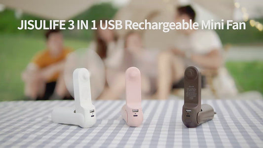 USB Mini Portable Handheld Rechargeable Fans with Light