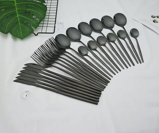 A Stainless Steel Cutlery Set 