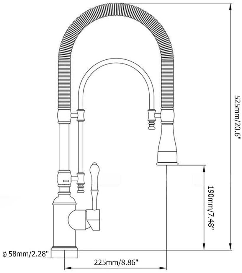 Single Handle High Arc Swiveling Dual-Mode Pull-Down Sprayer Kitchen Sink Faucet