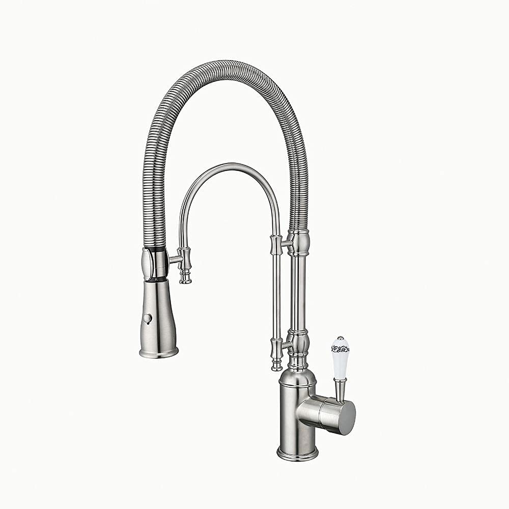 Single Handle High Arc Swiveling Dual-Mode Pull-Down Sprayer Kitchen Sink Faucet