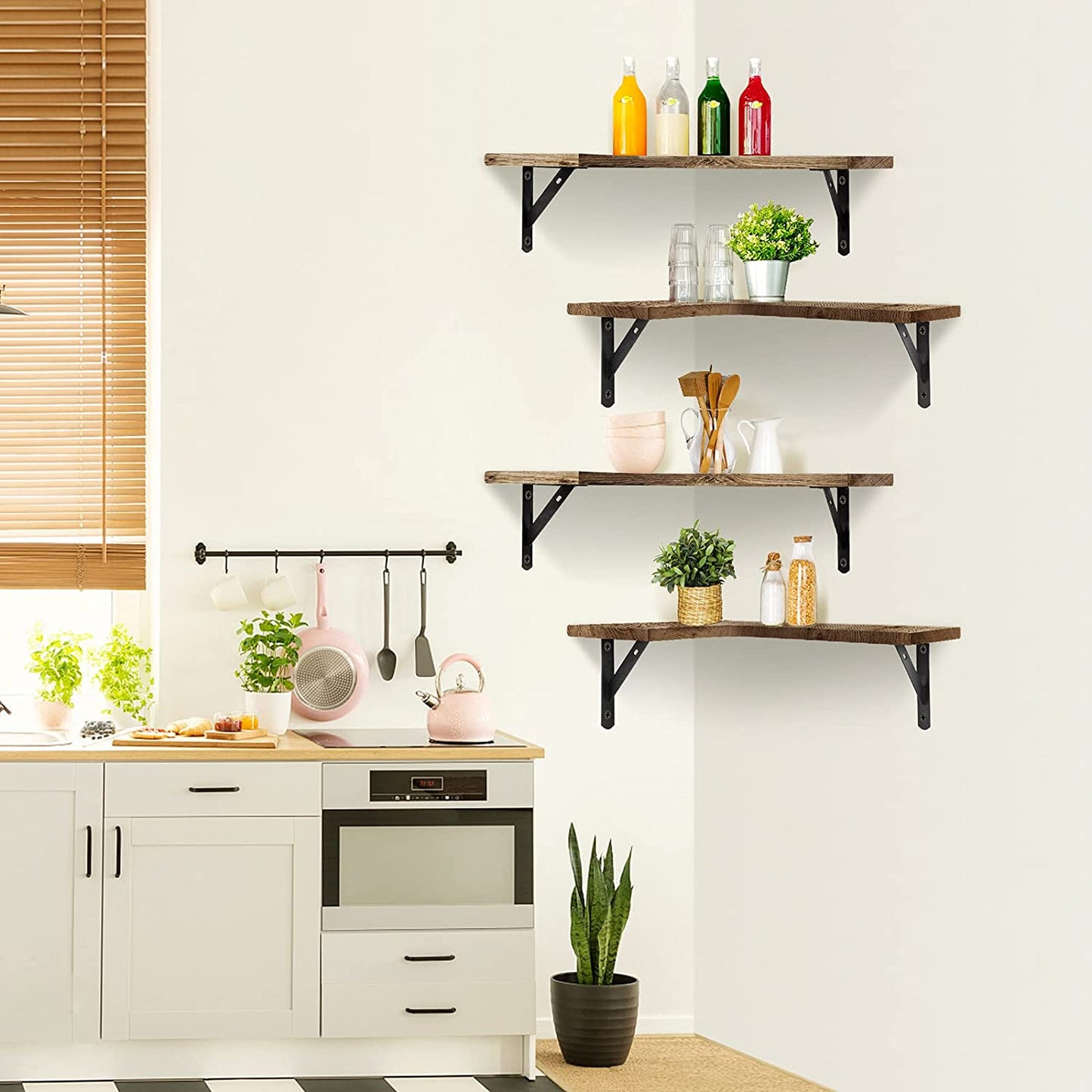 Corner Floating Shelves Wall Mounted Set of 4