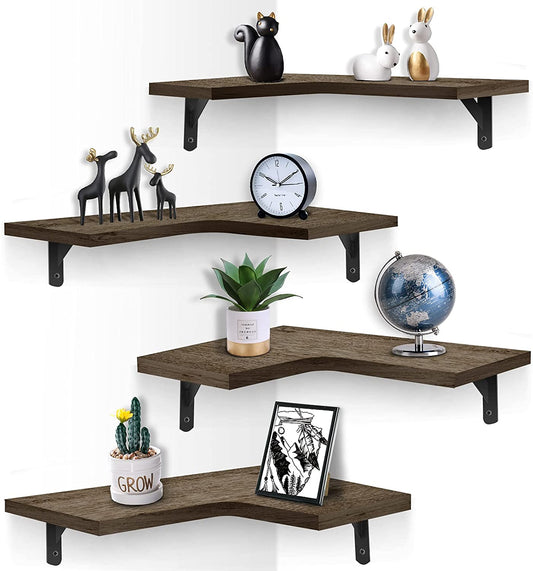 Corner Floating Shelves Wall Mounted Set of 4