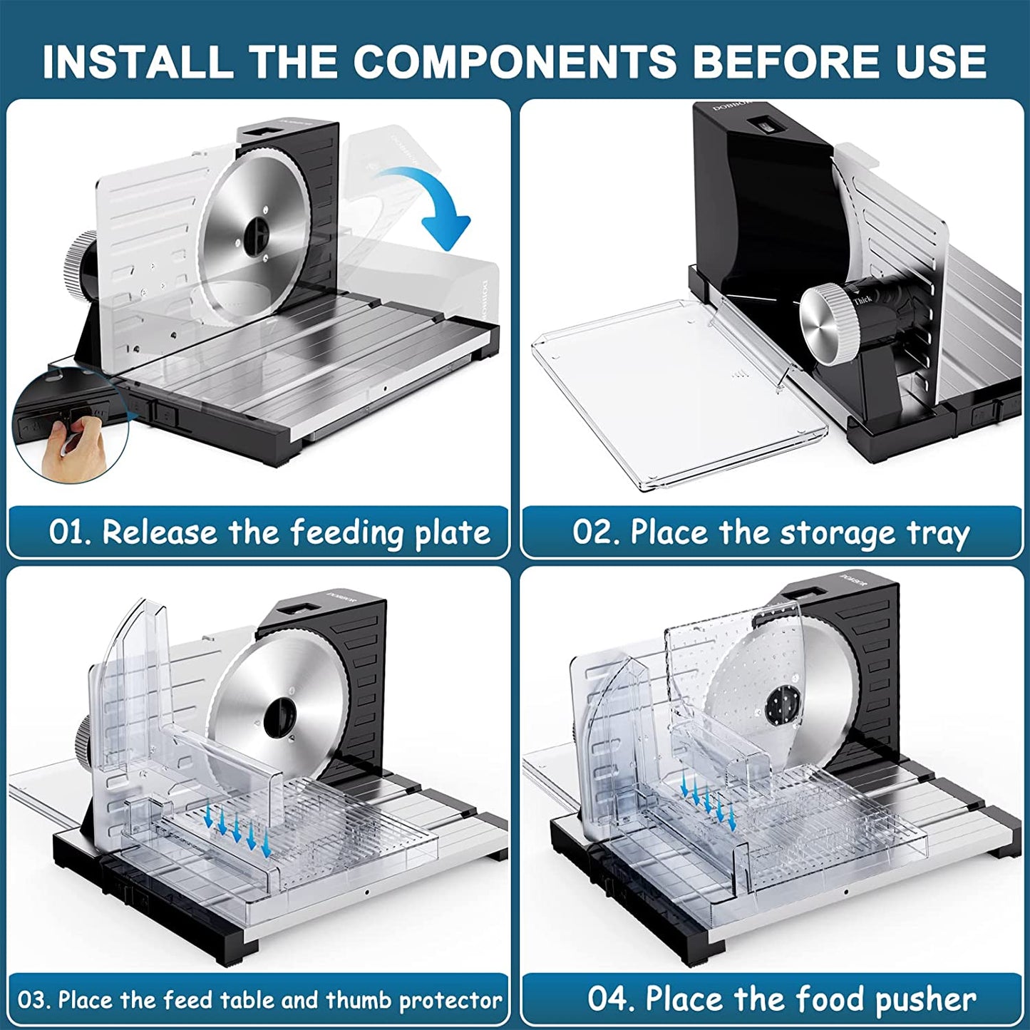 Foldable Electric Meat Slicer Machine