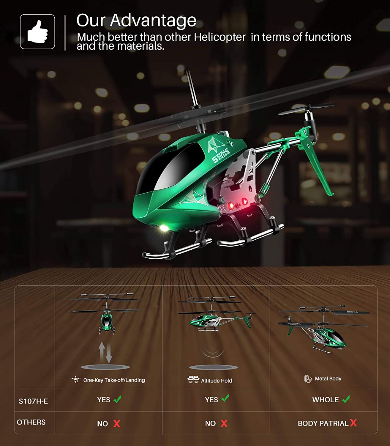 REMOTE CONTROL HELICOPTER, S107H-E AIRCRAFT WITH ALTITUDE HOLD