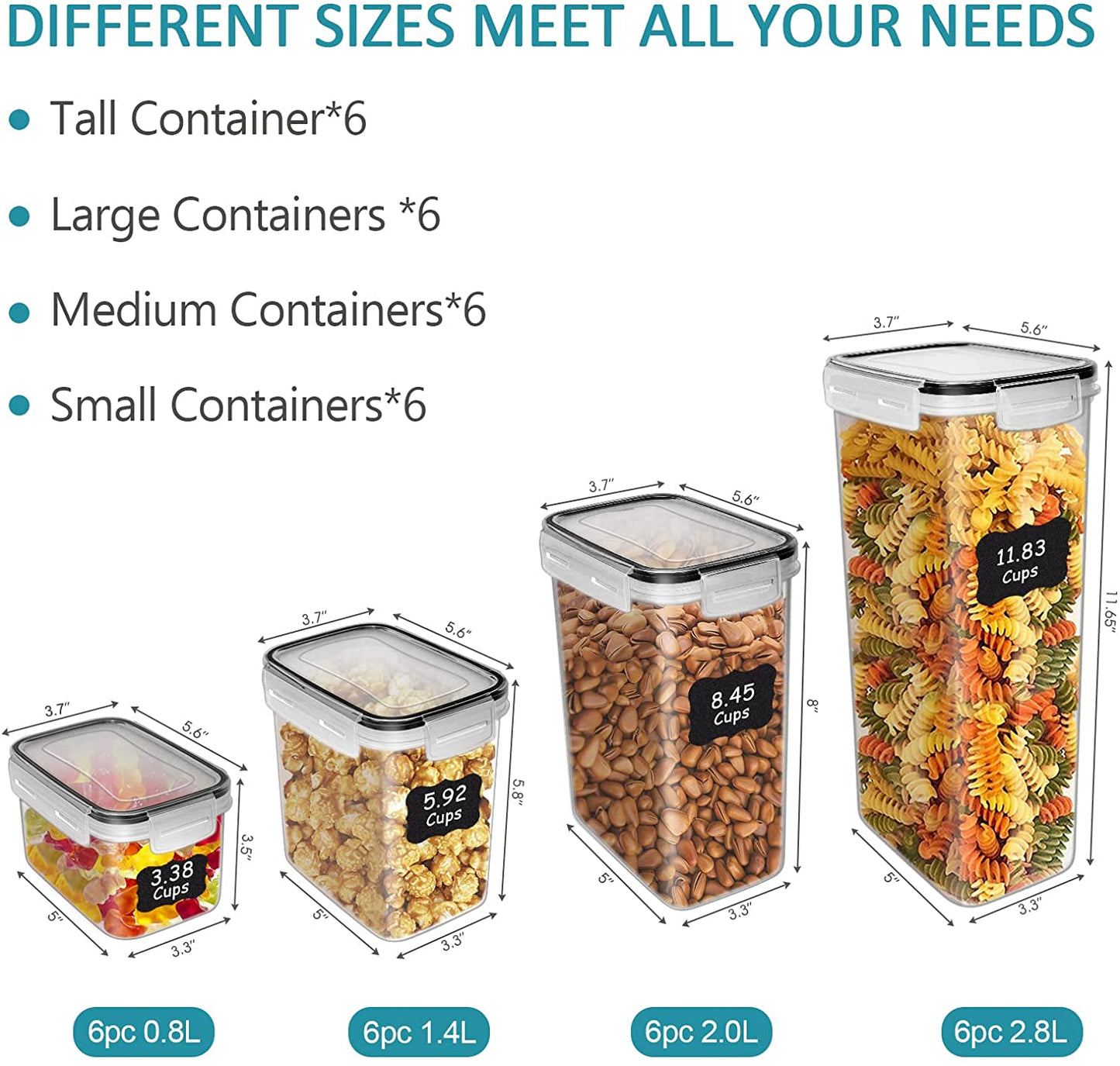 24 Pack Food Storage Containers Set