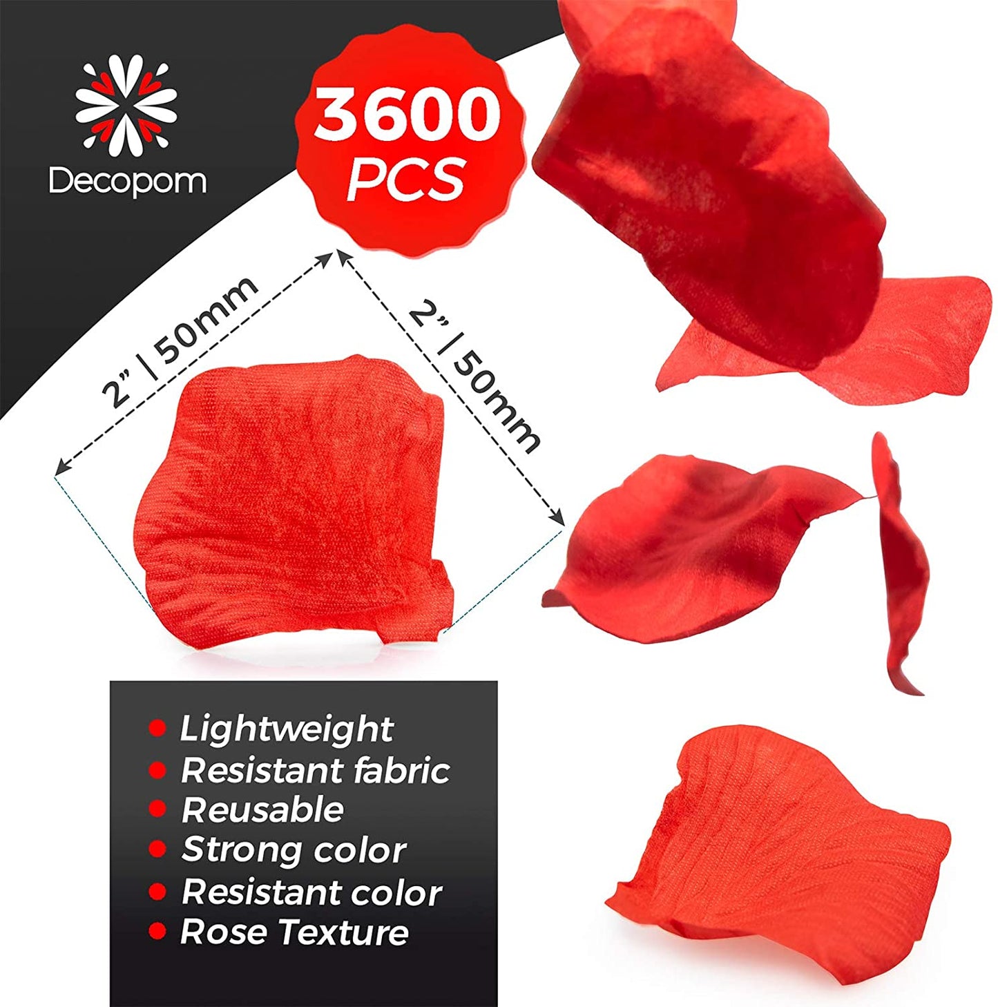 Red Rose Petals for Romantic Night - 3600 Set