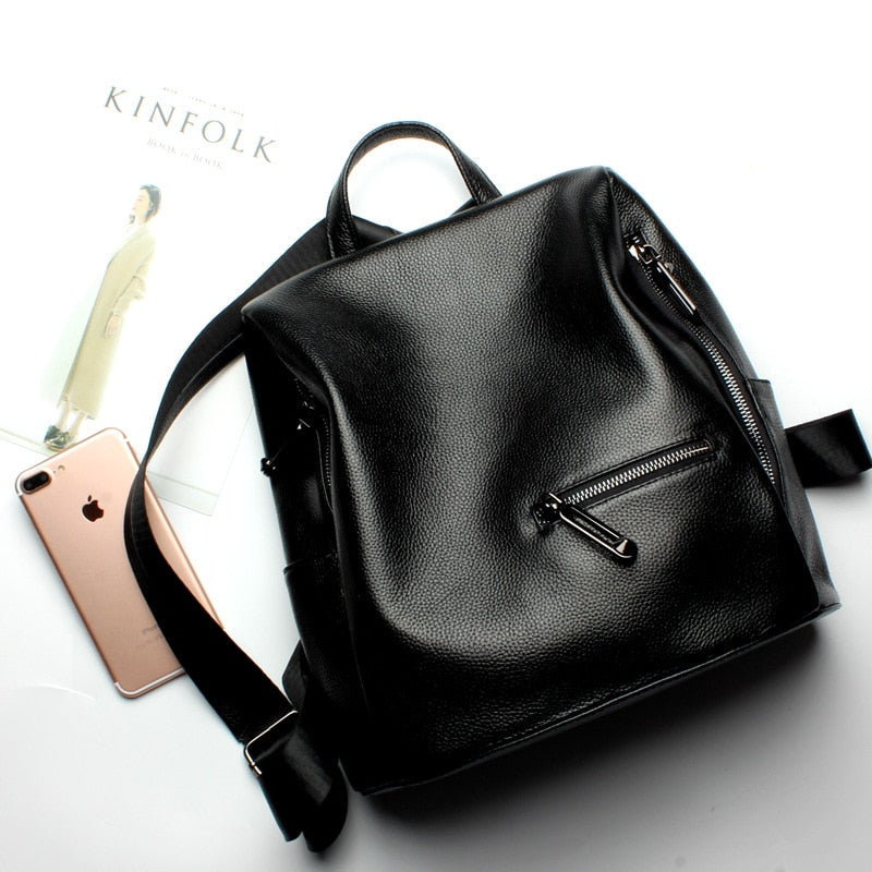 Genuine Leather Women Backpack