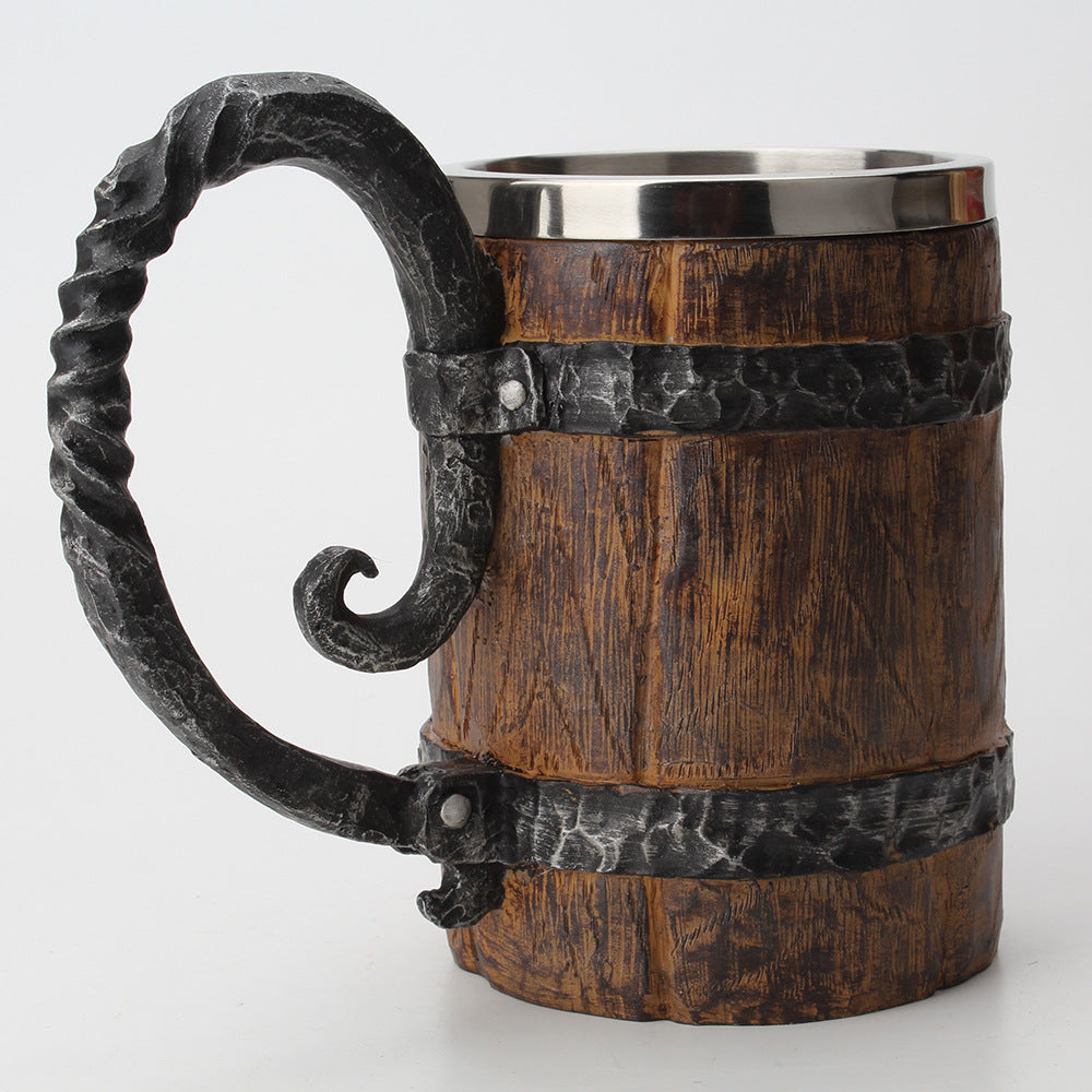 VIKING WOOD STYLE BEER MUG