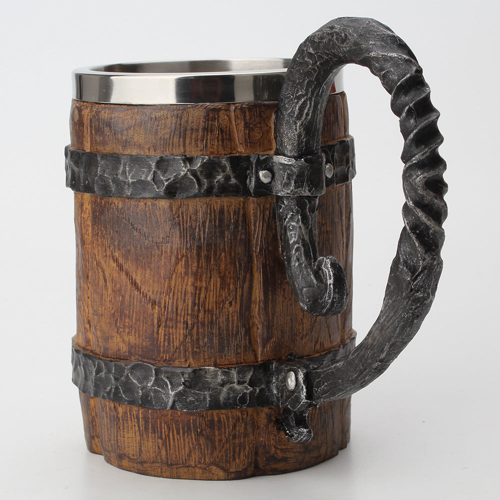 VIKING WOOD STYLE BEER MUG