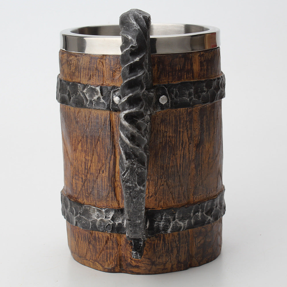 VIKING WOOD STYLE BEER MUG