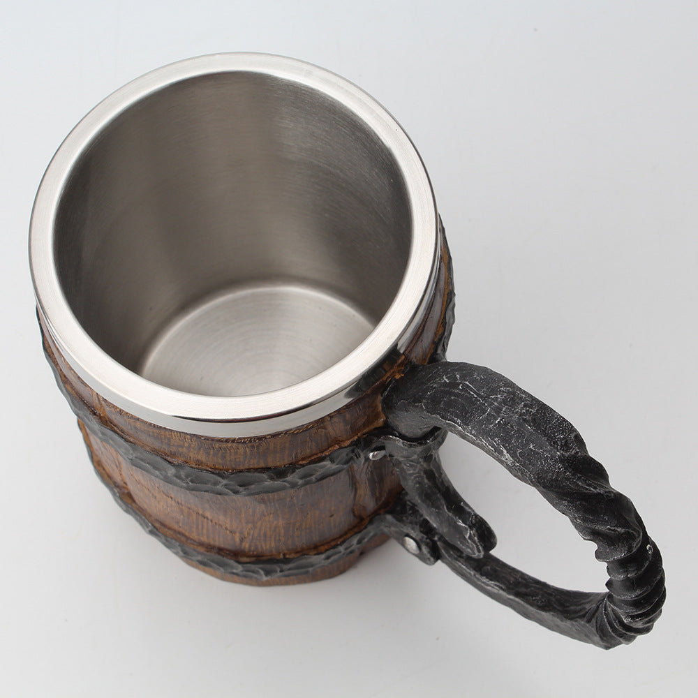 VIKING WOOD STYLE BEER MUG