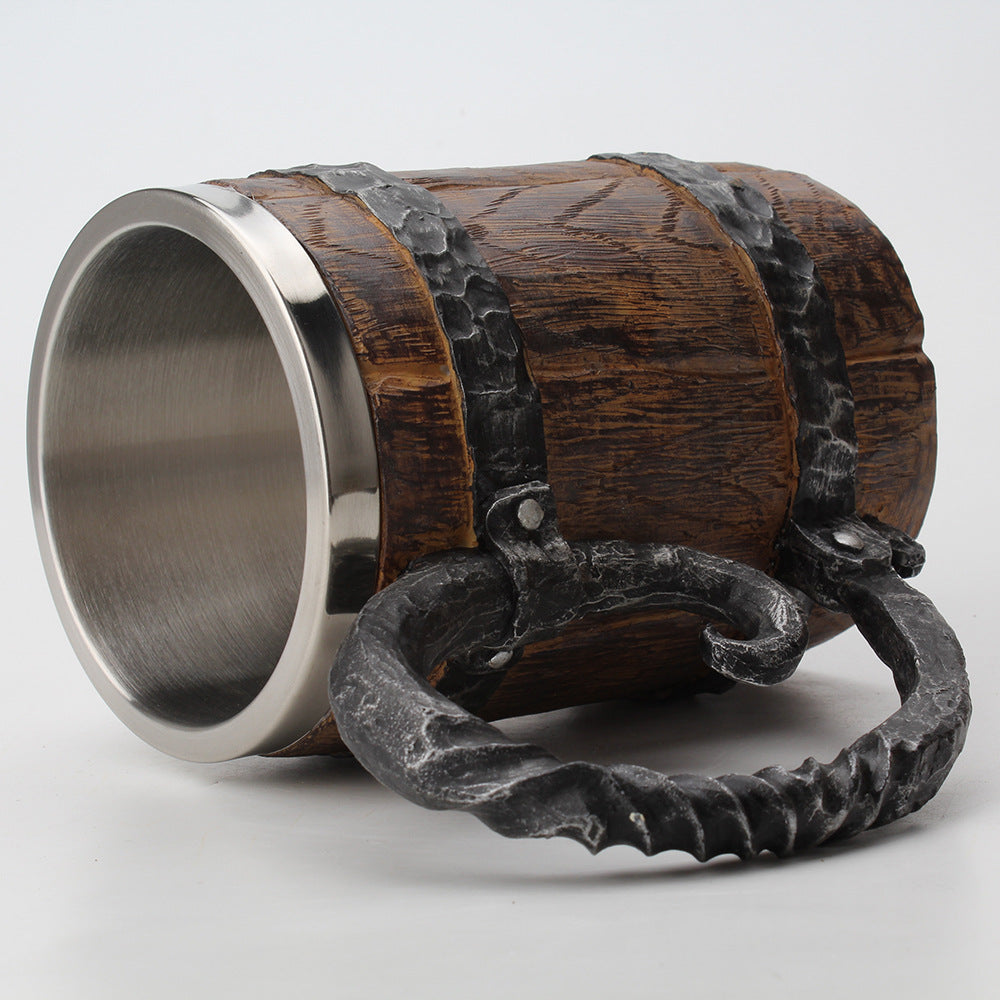 VIKING WOOD STYLE BEER MUG