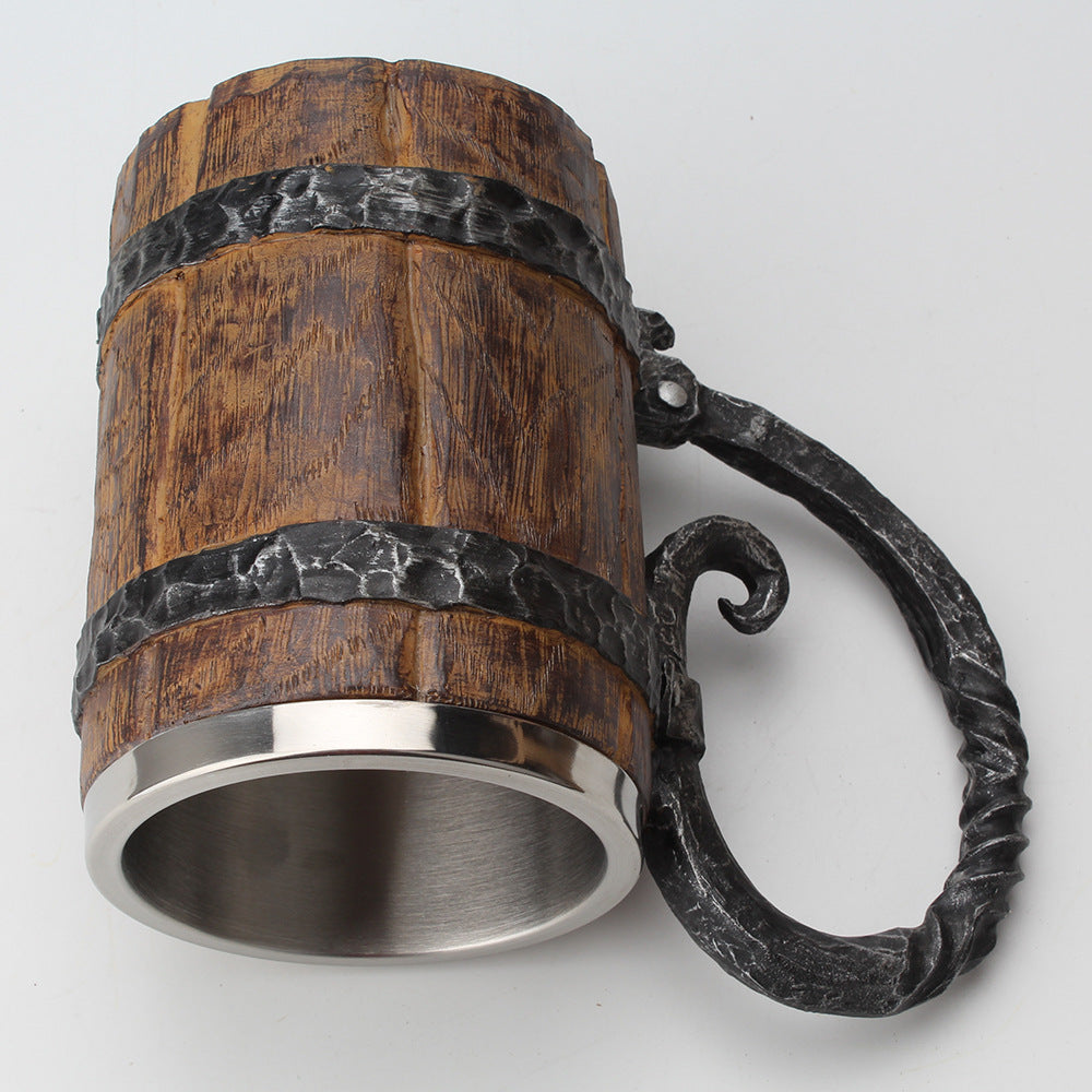 VIKING WOOD STYLE BEER MUG