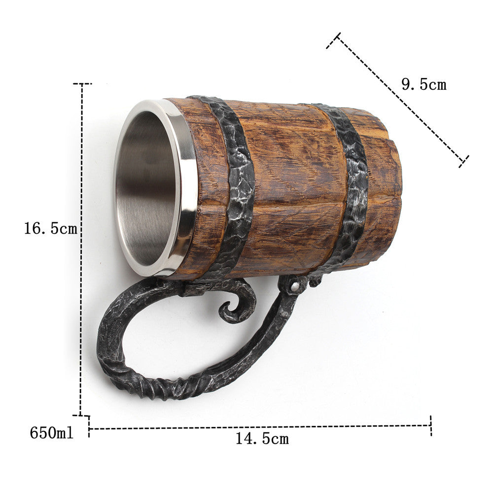 VIKING WOOD STYLE BEER MUG