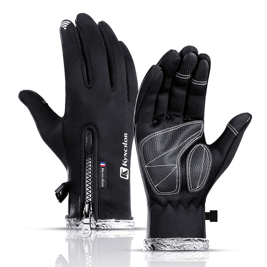 Winter Touchscreen Gloves with Adjustable Zipper