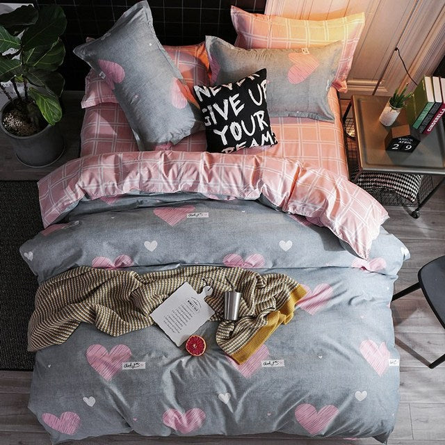 Kitty Duvet Cover Pillow Case Bed Sheet