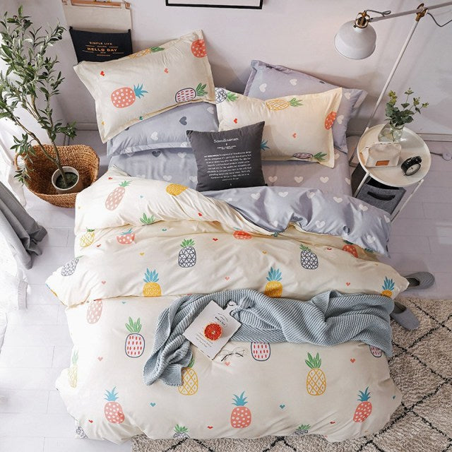 Kitty Duvet Cover Pillow Case Bed Sheet