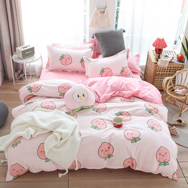 Kitty Duvet Cover Pillow Case Bed Sheet