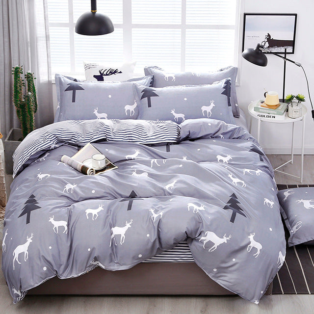 Kitty Duvet Cover Pillow Case Bed Sheet