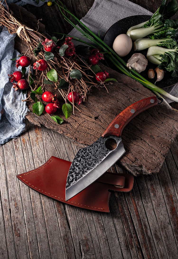 Stainless Steel Hammer Pattern Chef Knife