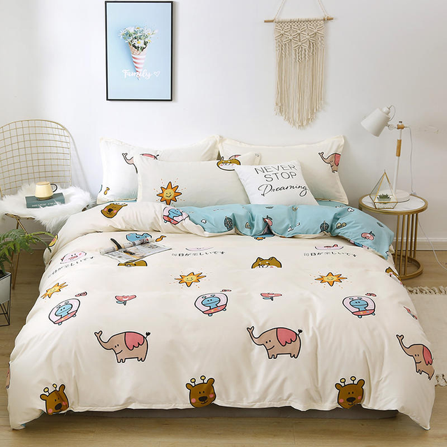 Kitty Duvet Cover Pillow Case Bed Sheet