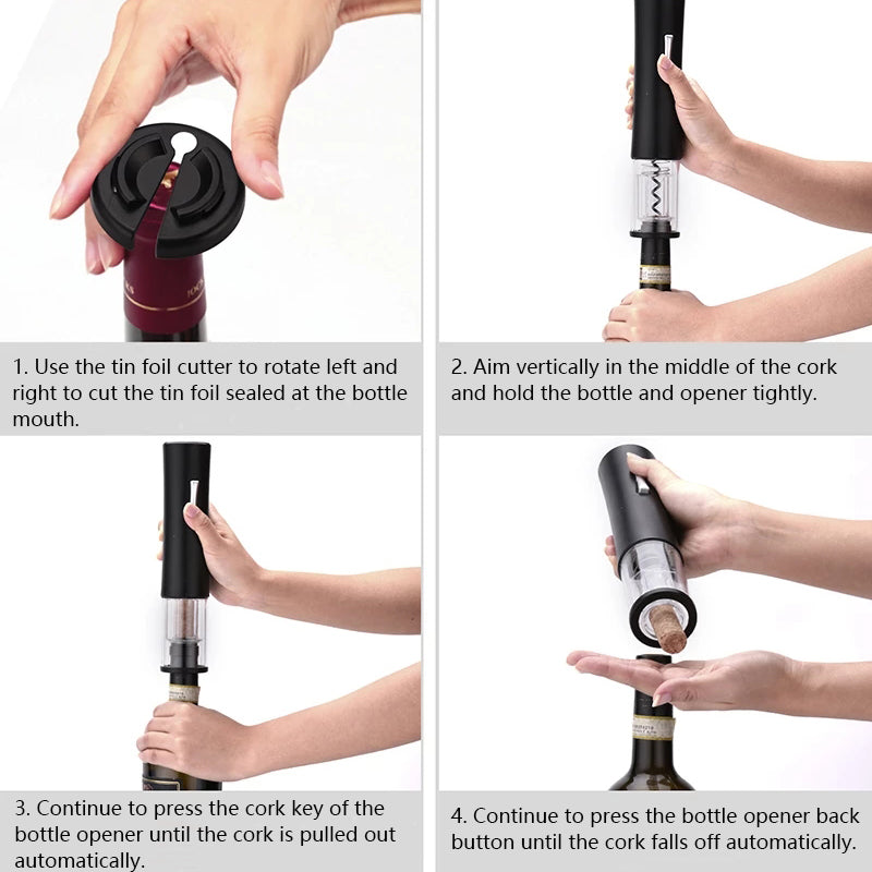 Electric Automatic Bottle Opener for Red Wine Foil Cutter 