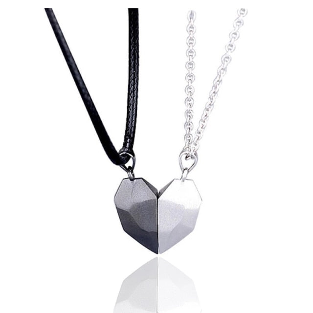 Magnetic Couple Necklace Lovers Heart Pendant