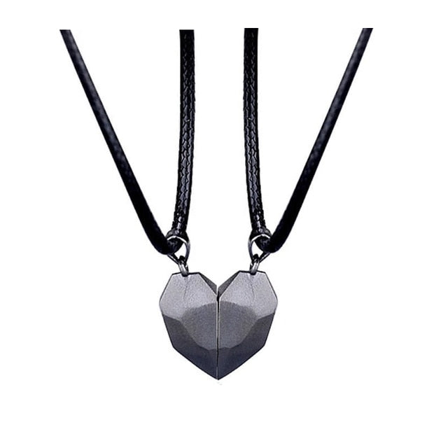 Magnetic Couple Necklace Lovers Heart Pendant