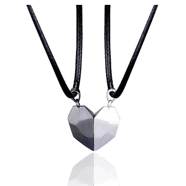 Magnetic Couple Necklace Lovers Heart Pendant