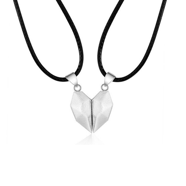 Magnetic Couple Necklace Lovers Heart Pendant