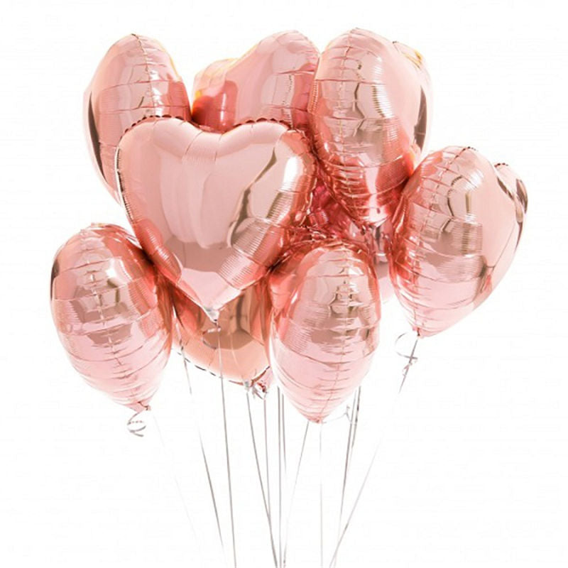 10pcs Heart Foil Balloons