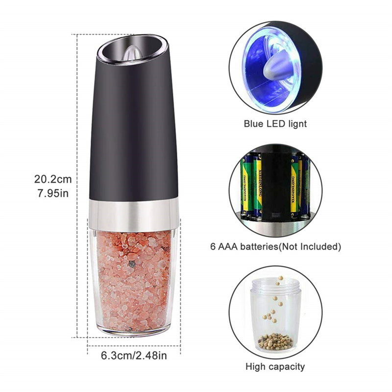 Automatic Gravity Adjustable Spices Mill with LED Light