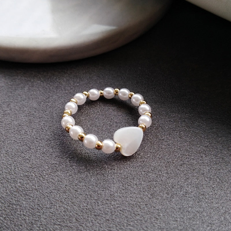 Adjustable Pearl Beads Ring