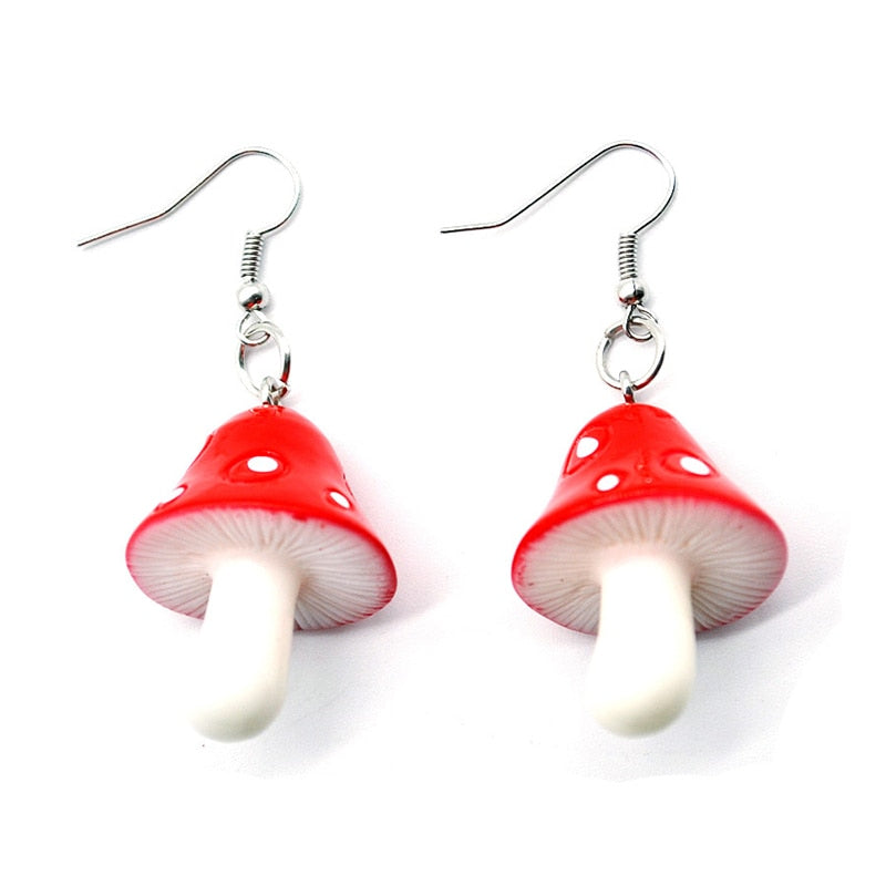 Acrylic Long Mushroom Earrings