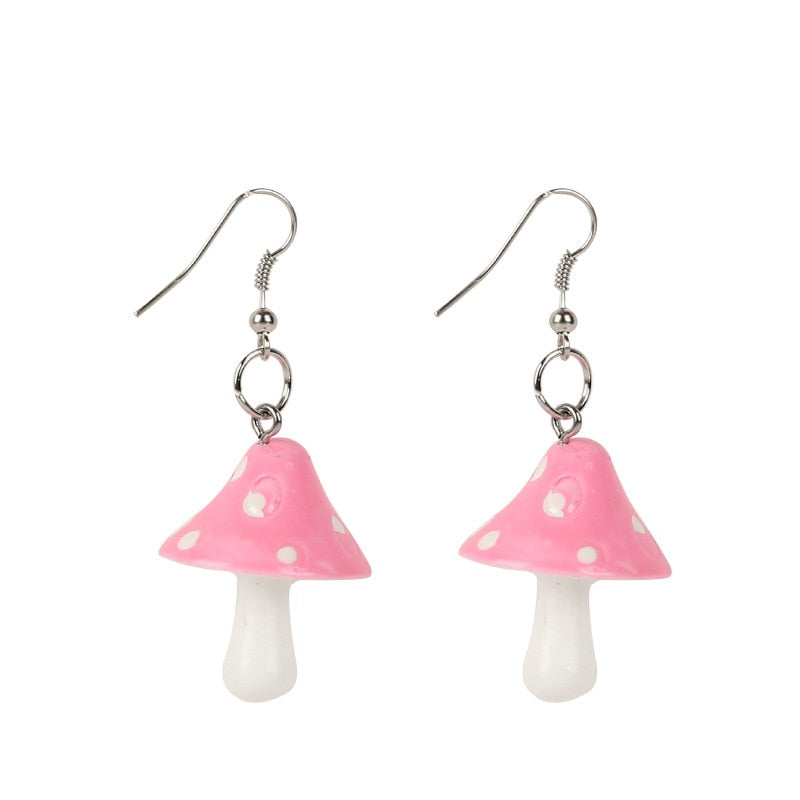 Acrylic Long Mushroom Earrings