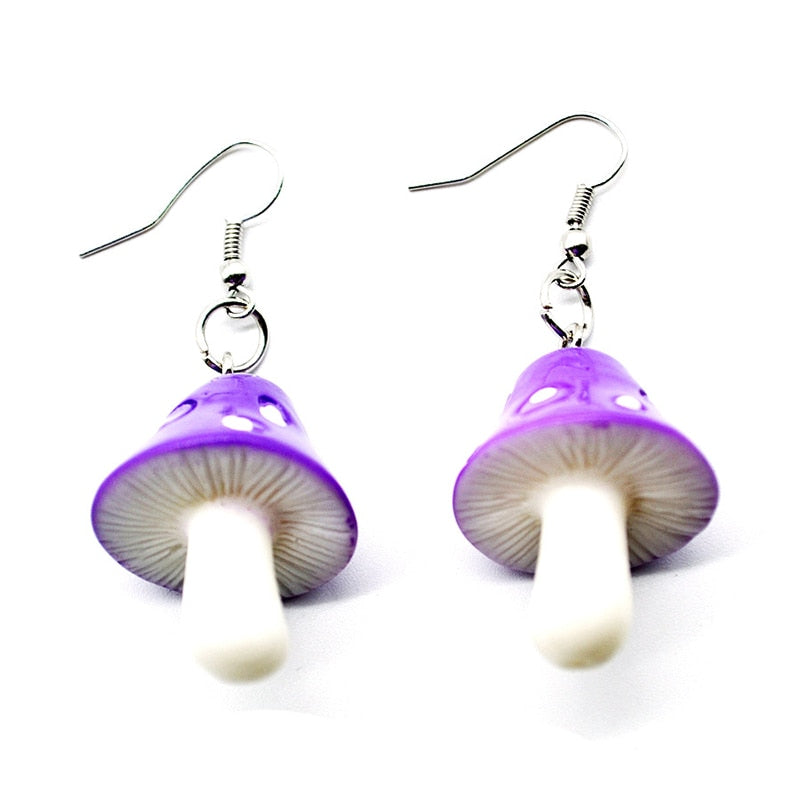 Acrylic Long Mushroom Earrings