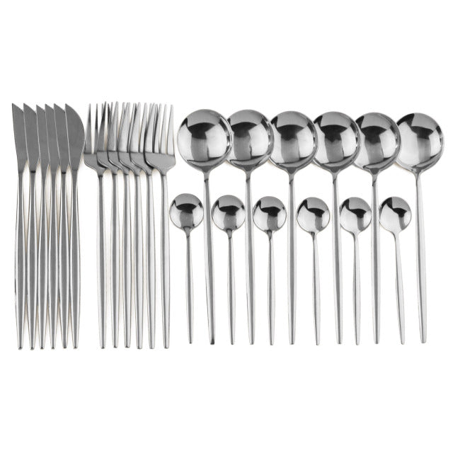 A Stainless Steel Cutlery Set 