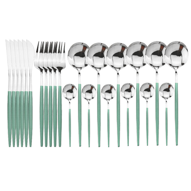 A Stainless Steel Cutlery Set 