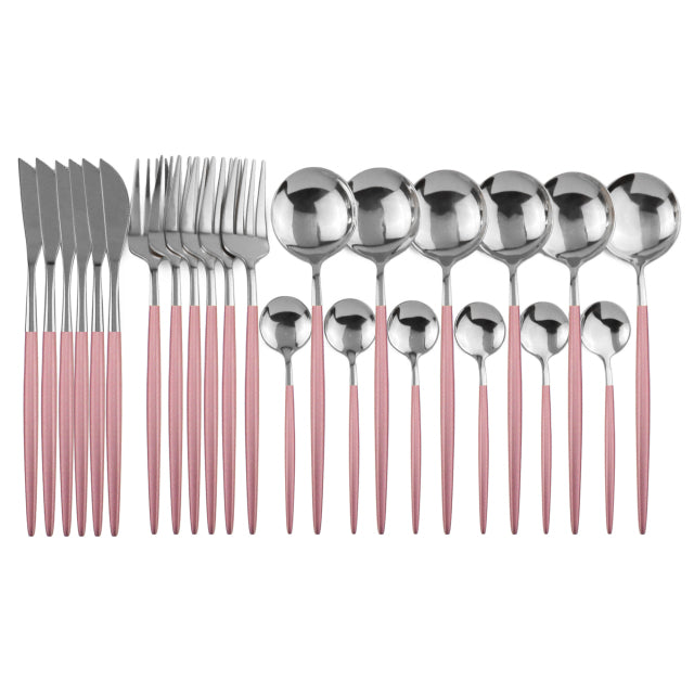 A Stainless Steel Cutlery Set 