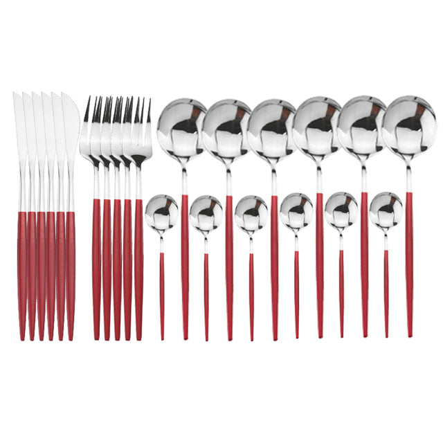 A Stainless Steel Cutlery Set 