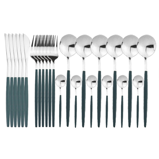 A Stainless Steel Cutlery Set 