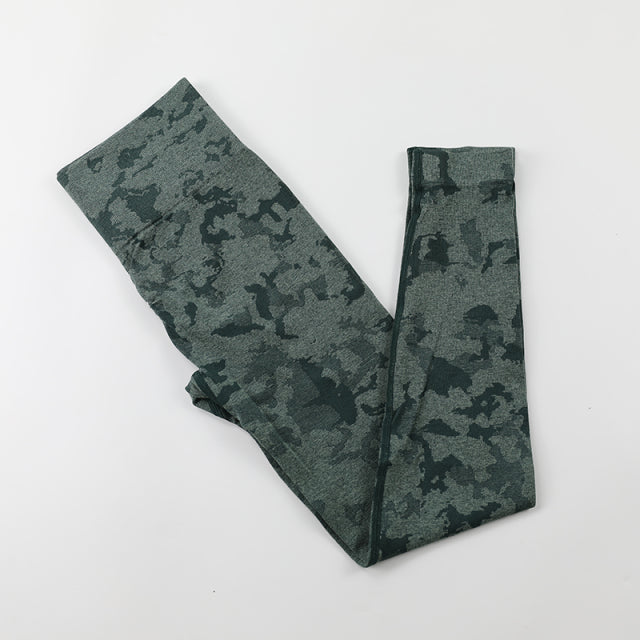 Camo Seamless Yoga Leggings High Waist Booty Gym Sports Pants