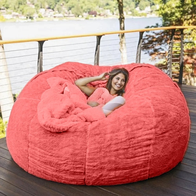 7FT 183cm Fur Giant Washable Bean Bag Bed Cover