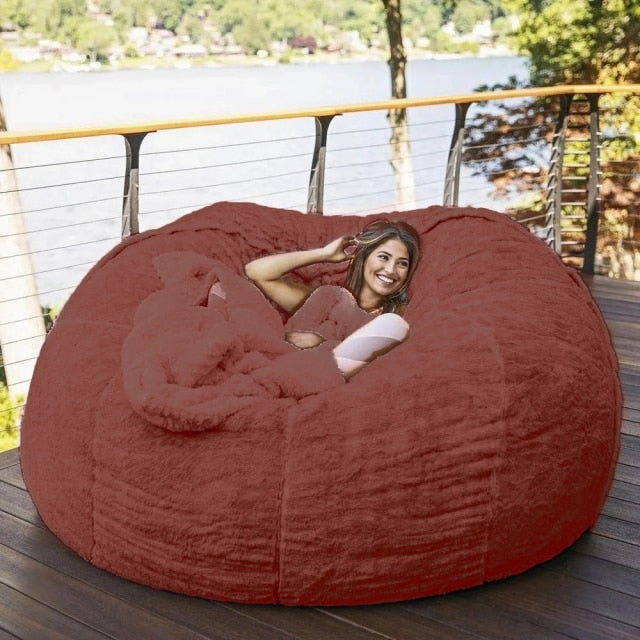 7FT 183cm Fur Giant Washable Bean Bag Bed Cover