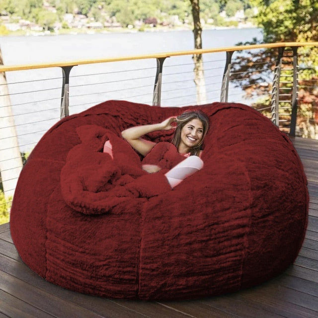 7FT 183cm Fur Giant Washable Bean Bag Bed Cover