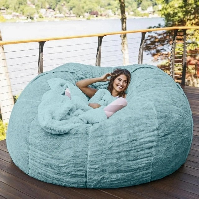 7FT 183cm Fur Giant Washable Bean Bag Bed Cover