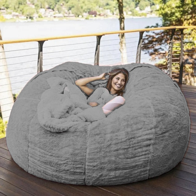 7FT 183cm Fur Giant Washable Bean Bag Bed Cover