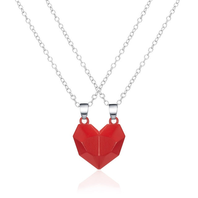 Magnetic Couple Necklace Lovers Heart Pendant