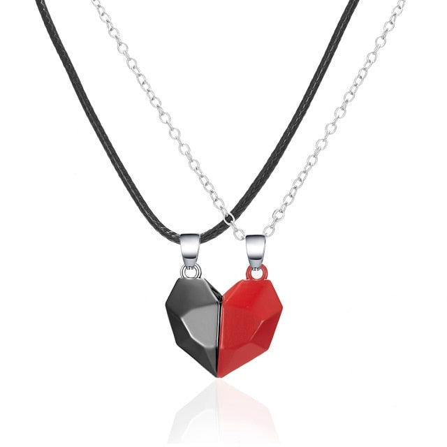 Magnetic Couple Necklace Lovers Heart Pendant