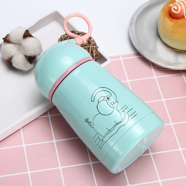 Thermos Mug With Straw Lid Thermal Insulation Tumbler with Straight Cup Thermal Water Bottle